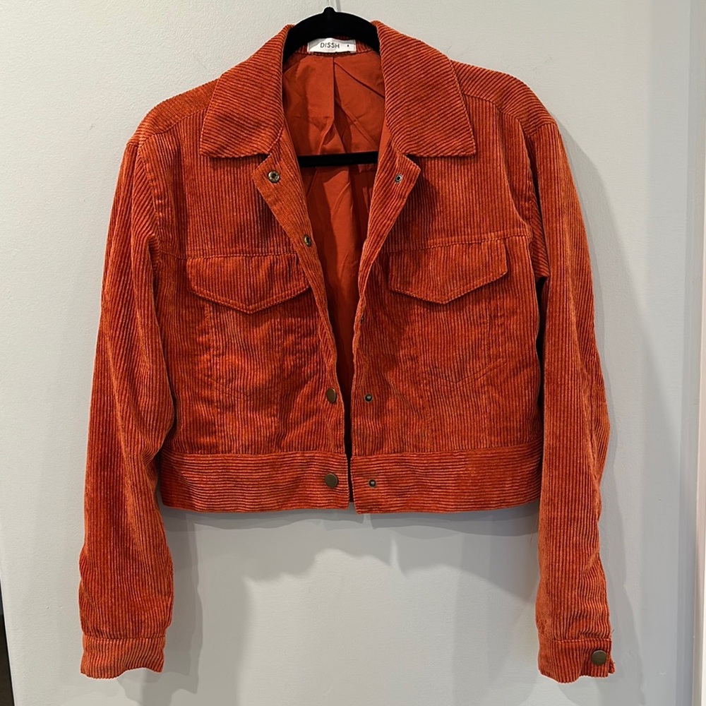 DISSH Cropped Orange Corduroy Jacket